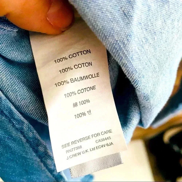 J. Crew Classic Fit Denim Chambray Shirt - Picture 7 of 8